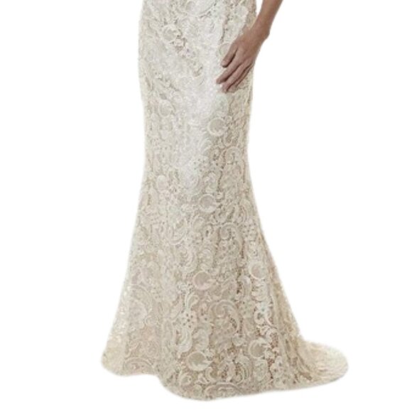 SALE NWT Christina Wu Elegance 20176 Lace Mother of the Bride Dress Cream Size 8 - Picture 2 of 9
